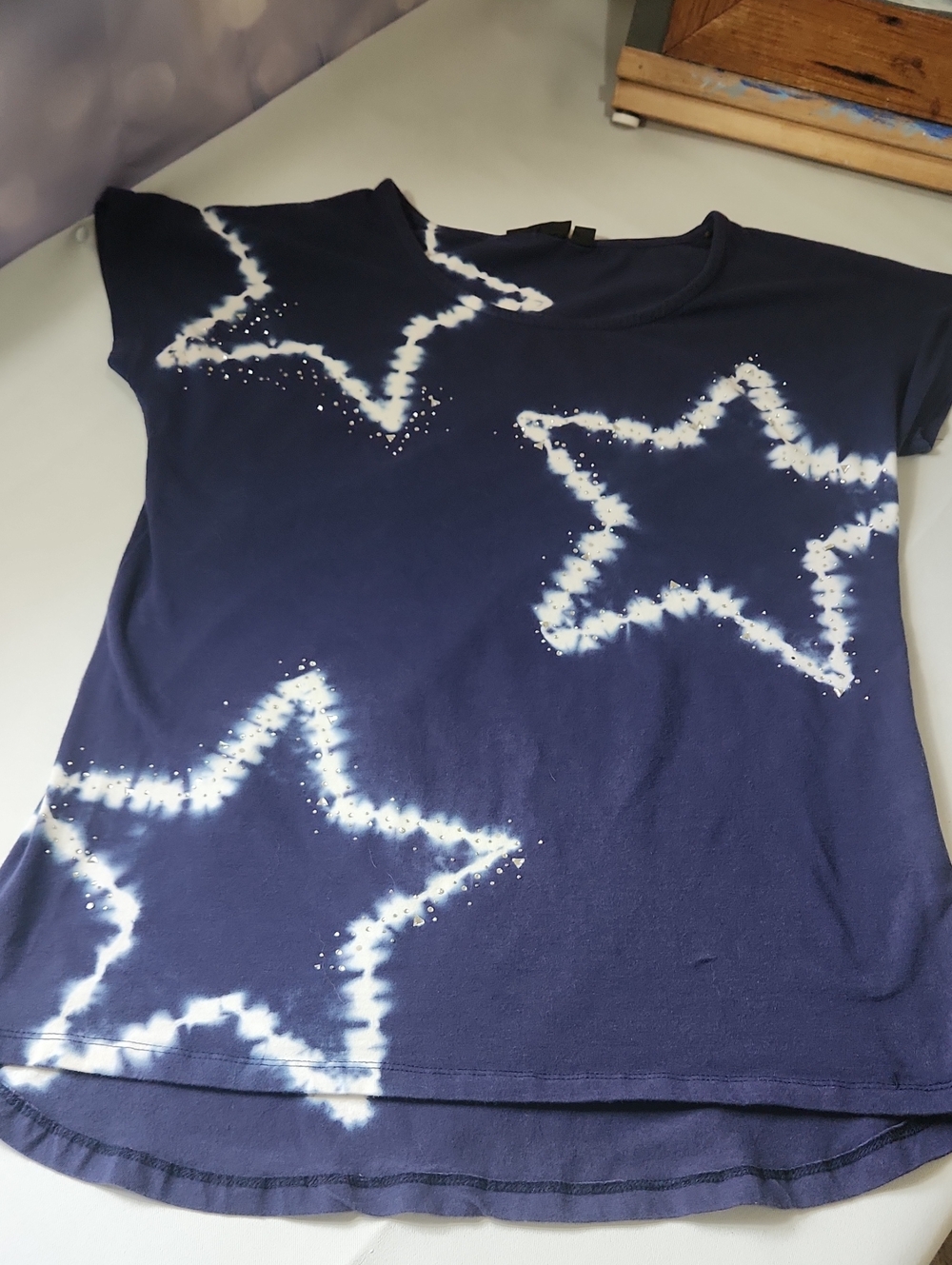 Onque Casuals Navy Blue Short Sleeve Tee Stars And Twinkles✨️✨️✨️✨️